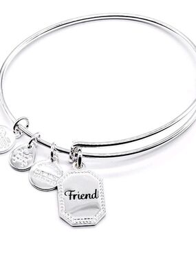 Alex and Ani Silver 'Because I Love You Friend' Tag Bracelet